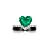 RichandRare-黑色線條-祖母綠配黑瑪瑙及鉆石戒指